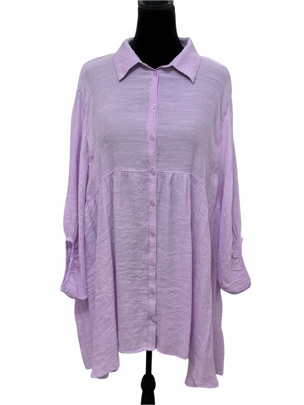 Umgee Lavender Button-Down Flowy Tunic